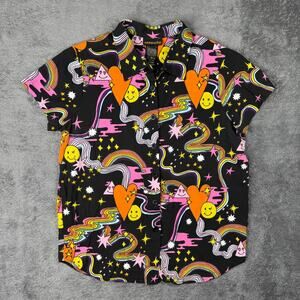 Nooworks Joyce Better Days Button Up Shirt L Trippy Rave Psychedelic Funky Haze
